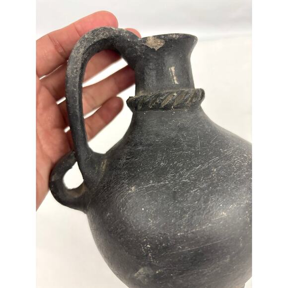 Vintage Handmade Mexican Pottery Pitcher 7" Primitive Style Jug 1970s - Picture 14 of 15
